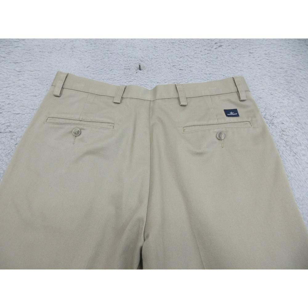 Dockers Pleated Khaki Chino Pants Mens 32x32 Beige Classic Fit Cotton Casual - Picture 5 of 16